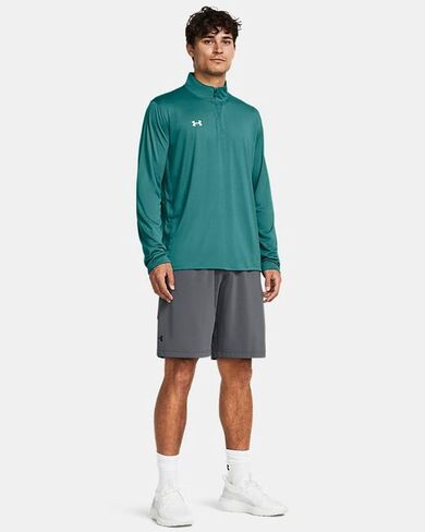 Under Armour Men's Team Tech 1/4 Zip Loose Royal Blue Long Sleeve Shirt in Kuwait