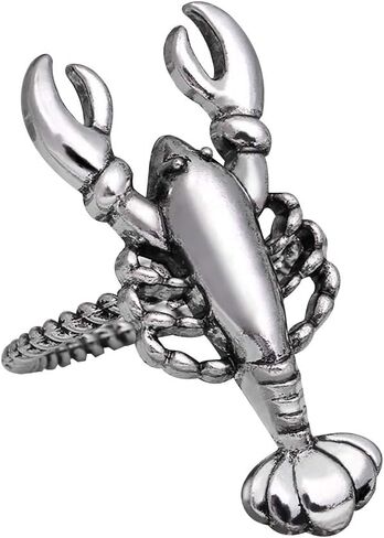 Alloy Home Silver Lobster Napkin Ring Set of 6 Napkin Buckle for Christmas, Holidays, Wedding, Parties, Dinners Decor (Lobster, Silver) in Saudi Arabia