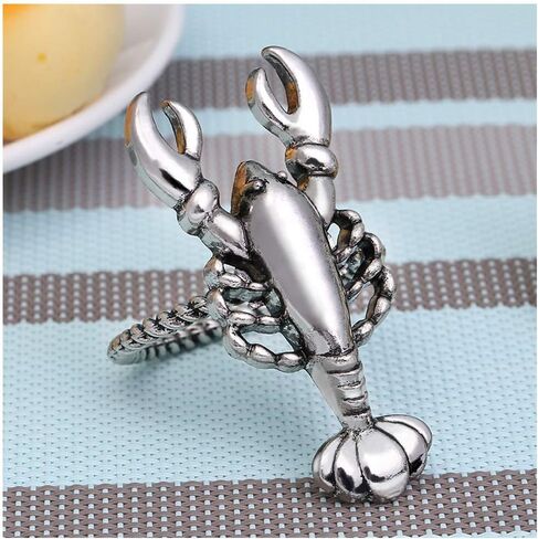 Alloy Home Silver Lobster Napkin Ring Set of 6 Napkin Buckle for Christmas, Holidays, Wedding, Parties, Dinners Decor (Lobster, Silver) in Saudi Arabia