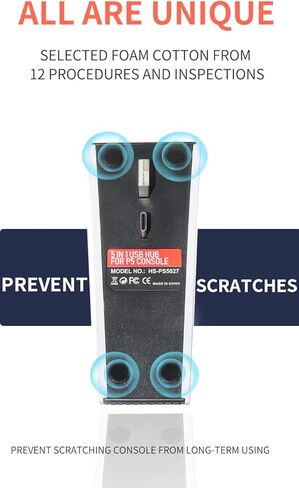 موزع USB لجهاز PS5، محور توسيع USB عالي السرعة 5 في 1 متوافق مع وحدة تحكم PS5 (ليس لجهاز PS5 Slim) in Kuwait