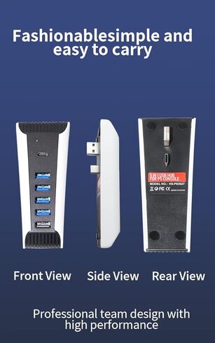 موزع USB لجهاز PS5، محور توسيع USB عالي السرعة 5 في 1 متوافق مع وحدة تحكم PS5 (ليس لجهاز PS5 Slim) in Kuwait