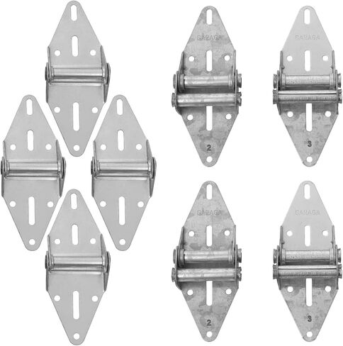 LANIAKEA 8 PCS Garage Door Hinges with Mounting Bolts, Heavy Duty #1#2#3 Door Hinges Galvanized Finish Embossed for Garage Door in Saudi Arabia