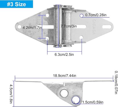 LANIAKEA 8 PCS Garage Door Hinges with Mounting Bolts, Heavy Duty #1#2#3 Door Hinges Galvanized Finish Embossed for Garage Door in Saudi Arabia