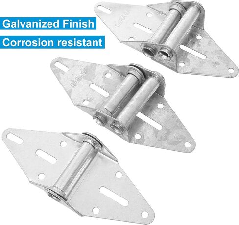 LANIAKEA 8 PCS Garage Door Hinges with Mounting Bolts, Heavy Duty #1#2#3 Door Hinges Galvanized Finish Embossed for Garage Door in Saudi Arabia