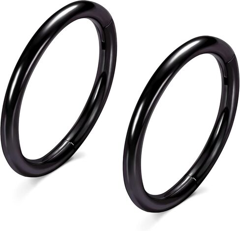 ZUOPOEKI 2 قطعة حلقات الأنف الأطواق 316L الفولاذ الجراحي 14G 16G 18G 20G حلقات الحاجز الحلزون محارة هوب الذهب الفضة الأسود هيئة ثقب المجوهرات للنساء الرجال in Kuwait