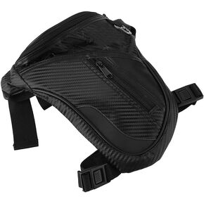 Qiilu Motorcycle Leg Bag, Men Fashionable Durable Riding Waist Bag