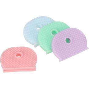 PATIKIL Key Caps Covers, 48 Pack Keys Ring Coding Tags Identifiers Silicone Case Shell Protector for Office House Apartment, 4 Assorted Colors