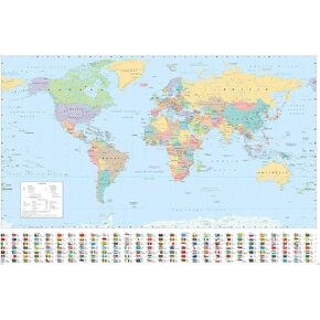 Trends International World Map 2023 Wall Poster, 22.375" x 34", Unframed Version