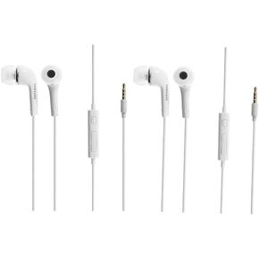 2 Pack OEM Headphones EHS64AVFWE - 3.5mm EHS64 Stereo Headset with Remote and Mic - Non-Retail Packaging - White