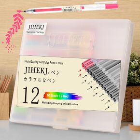Pens Gel Black Pens Gel Ink Pen Ballpoint Pens for Bullet Journaling Note Taking Writing Drawing Coloring Japanese Stationery Korea Fine Point Pen Office School Supplies Cute Pens