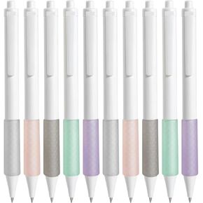 ZRE Click Silent Gel Pens - Fine Point, 0.5 mm Black Ink, 10 Pcs Cute & Kawaii Pens for Journaling & Aesthetic Writing