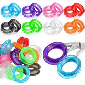 24 Pcs Silicone Scissors Finger Rings Soft Dog Grooming Scissors Accessories Pet Grooming Shear Finger Ring Thumb Inserts Grips for Dog Hair Cutting, 8 Colors