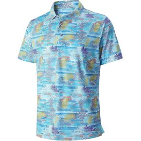 Mens Golf Shirts Short Sleeve Moisture Wicking Dry Fit Performance Athletic Polo Shirt