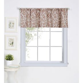 Elrene Home Fashions Serene Window, 60 in x 15 in (1 Valance), Spice Red