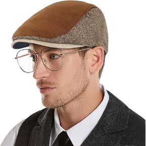 DOCILA Ivy Cap for Men Retractable Invisible Earflap Caps Warm Outdoor Feel Likes Wool Blend Beret Flat Newsboy Gatsby Hats