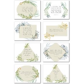 Thank You Inspirational Bible Verse Note Cards with Envelopes - Pack of 48