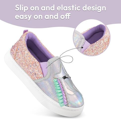 K KomForme Toddler Girls Boys Shoes Little Kids Slip on Canvas Sneakers for Running/Walking in Kuwait