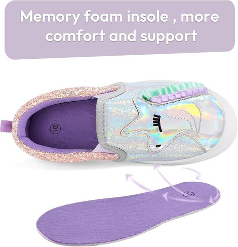 K KomForme Toddler Girls Boys Shoes Little Kids Slip on Canvas Sneakers for Running/Walking in Kuwait
