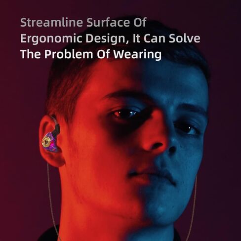 سماعات أذن سلكية للألعاب، شاشات Ak3file داخل الأذن، سماعات أذن سلكية بصوت جهير عميق، سماعات أذن HiFi مع محرك ديناميكي 1DD 10 مم، كابل IEM قابل للفصل لمكالمات فيديو ألعاب الموسيقى (أسود) in Kuwait