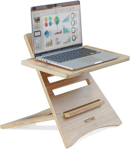 Victor DC150A High Rise Collection Acacia Wood Adjustable Laptop Stand, Brown, Portable, Fast Assembly, Perfect for Dorms/Bedrooms/Small Offices' for ASIN 'B09KWFS13X' in Saudi Arabia