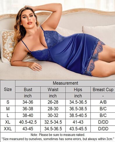 Avidlove Silk Nightgown for Women Sexy Lace Sleepwear Satin Sleeveless Chemise Dress in Kuwait