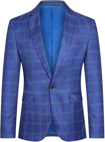 Boyland Men's Casual Suit Blazer Jackets Lightweight One Button Sport Coats Plaid Blazer in Saudi Arabia