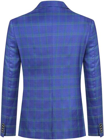 Boyland Men's Casual Suit Blazer Jackets Lightweight One Button Sport Coats Plaid Blazer in Saudi Arabia