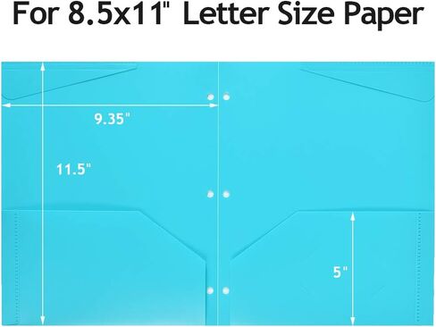مجلدات جيب بلاستيكية شديدة التحمل مع 3 فتحات، ألوان متنوعة - 12 عبوة in Kuwait