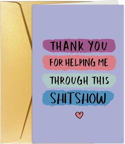 Funny Thank You Card for Women Men, Thank You for Supporting Me Card, Humor Appreciation Card for Coworker Friends Family Members in Saudi Arabia