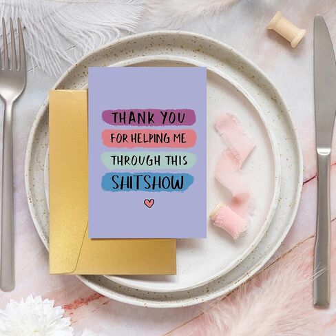 Funny Thank You Card for Women Men, Thank You for Supporting Me Card, Humor Appreciation Card for Coworker Friends Family Members in Saudi Arabia