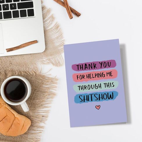Funny Thank You Card for Women Men, Thank You for Supporting Me Card, Humor Appreciation Card for Coworker Friends Family Members in Saudi Arabia