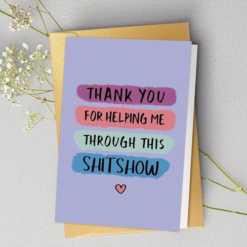 Funny Thank You Card for Women Men, Thank You for Supporting Me Card, Humor Appreciation Card for Coworker Friends Family Members in Saudi Arabia