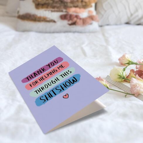 Funny Thank You Card for Women Men, Thank You for Supporting Me Card, Humor Appreciation Card for Coworker Friends Family Members in Saudi Arabia