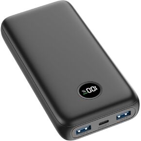 Portable Charger 27000mAh Power Bank - USB C 22.5W and PD QC4.0 Fast Charging Portable Power Bank with LED Display, 3 Outputs External Battery Pack for iPhone Samsung iPad etc