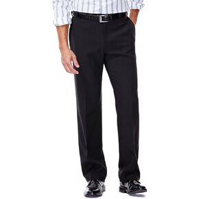 Men's Classic Fit Flat Front Dress Pants Expandable Waist Wrinkle Free Suit Pants for Men