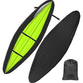 Kayak Cover, 420D UV-Reflective Kayak Covers for Outdoor Storage, Ultra Robust Water Resistant Dustproof Dugout Canoe Cover, Working for Indoor & Outdoor Fits 9.3-10.5ft Kayak