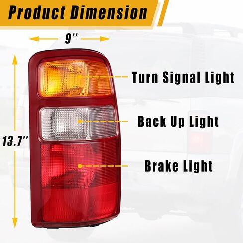 Boine Tail Light Compatible With 2000 2001 2002 2003 2004 2005 2006 Chevy Tahoe Suburban 1500 2500 GMC Yukon Driver and Passenger Side Rear Light Brake Lamps (OE-Black Edge Clear Lens) in Saudi Arabia