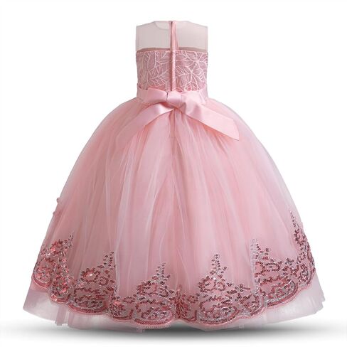 NNJXD Girl Pageant Party Dress Long Tulle Princess Flower Girls Wedding Gown in Saudi Arabia