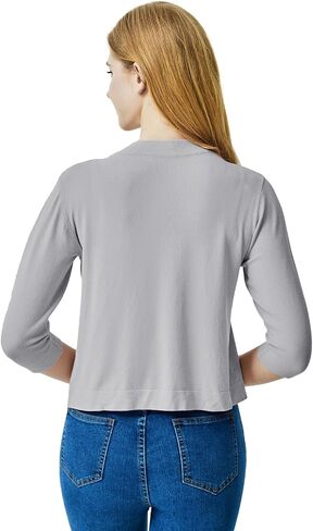 Ciormis Cropped Cardigan Shrug Sweater 3/4 Sleeve Shrugs Open Front for Women Dresses in Kuwait