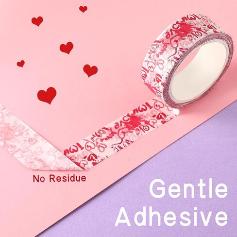 Outus 12 Rolls Valentine's Day Washi Tape Red Pink Heart Gnome Plaid Tape 15 mm Wide Masking Tape Set Holiday Washi Tape DIY Craft Supplies Washi Tape for Wrapping Scrapbook Journal Planner Card in Saudi Arabia