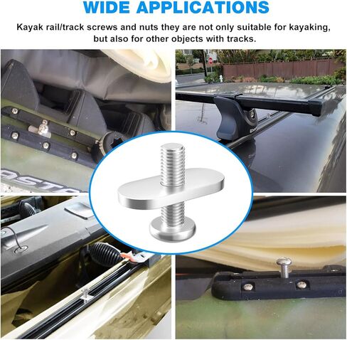 مسامير تثبيت مسار كاياك للسكك الحديدية، ومسامير مسار كاياك، وصواميل مسار كاياك، وصواميل تثبيت مسار كاياك من الفولاذ المقاوم للصدأ 304، ومسامير ملحقات تثبيت مسار كاياك - 8 عبوات in Kuwait