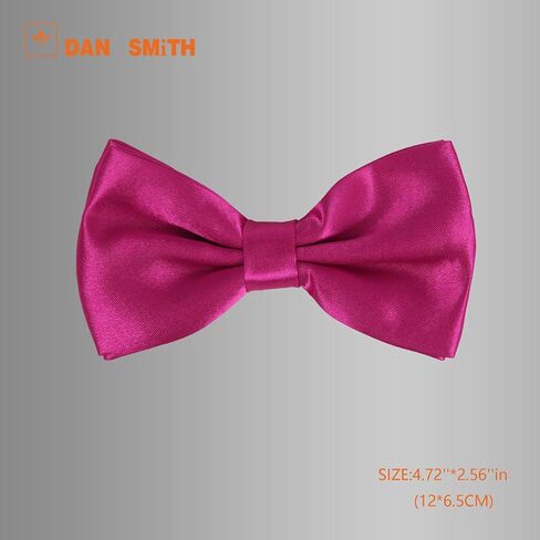 Dan Smith Man Bow Ties Silk Touch Bowtie Hankies Cuff-Links Set Clip-On Adjustable Famliy Shirt in Saudi Arabia