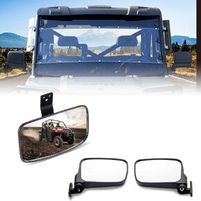 HAKA TOUGH Side View Mirrors & Wider Rear View Mirror Kit for Polaris Ranger XP 1000 2018-2023, Adjustable View Mirrors for Polaris Ranger Crew XP 1000 Accessories