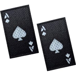 2x3.5" Infrared IR Ace of Spades Death Dead Card Patches Tactical Vest Patch Hook-Fastener Backing (Coyote Brown Tan)