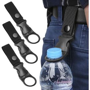 3 قطع زجاجة معلقة مشبك مشبك في الهواء الطلق المحمولة زجاجة مياه حلقة حامل زجاجة مياه معدنية كليب لحقيبة الظهر حزام حزام في الهواء الطلق التخييم المشي لمسافات طويلة تسلق الجبال السفر (أسود) in Kuwait