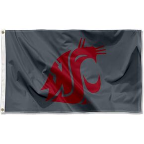 Washington State Cougars Cougar Grey Flag