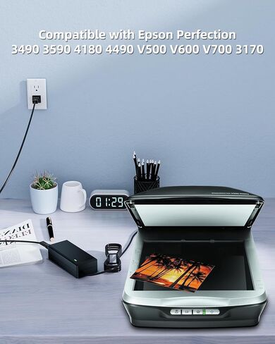 مصدر طاقة 24 فولت متوافق مع Epson Perfection V500 V550 V600 V700 B11B178011 V750 V800 V850 PRO 1650 2480 2580 3170 3490 3590 4180 4490 J221 J252 J252A 640U 1240U P60 0 DS-510 GT-S50 in Kuwait