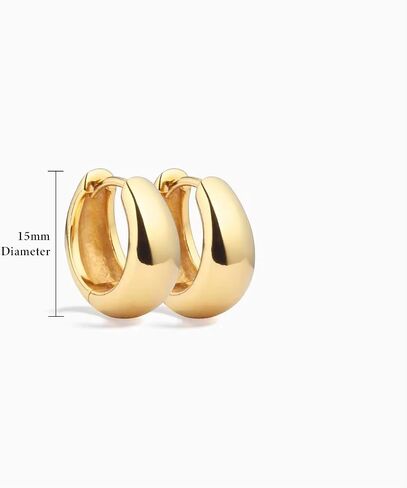 DIVA’S Hoop Style Earrings Solid Sterling Silver 14K Gold Plated in Saudi Arabia