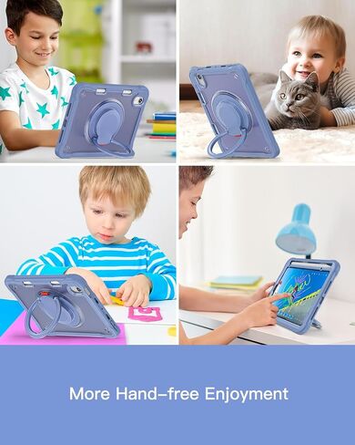 BRAECN iPad Mini 6 Case,Cover for Kids 8.3 inch 2021 iPad Mini 6th Gen, Shockproof Dropproof Rugged Protective Case with Pen Holder Carrying Shoulder Strap Ring, 360 Rotating Stand, Lavender Grey in Saudi Arabia
