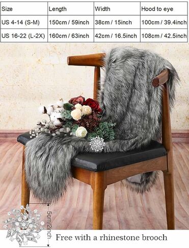 EASEDAILY Women's Fur Shawls and Wraps Wedding Fur Scarf Faux Bridal Fur Stole with Brooch for Brides and Bridesmaids in Kuwait